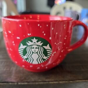 Starbucks 2019 Holiday Red & White Confetti 20 oz Coffee Mug Limited‎ Edition.